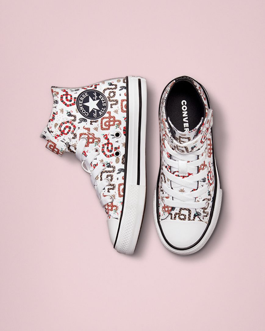 Tenis Converse Chuck Taylor All Star Easy-On Snake Cano Alto Menina Branco Cinzentas Vermelhas | PT D010735